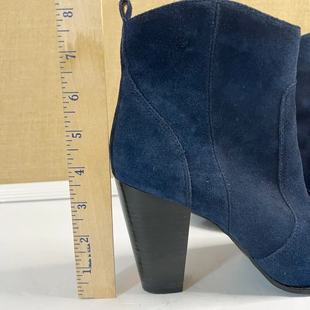 Joie Dalton Bootie Blue Suede Zip Up Ankle Boots Size 38.5 (US 8.5)